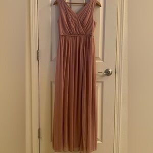 Azazie bridesmaids chiffon evening formal dress pink mauve blush Junior 16/XS